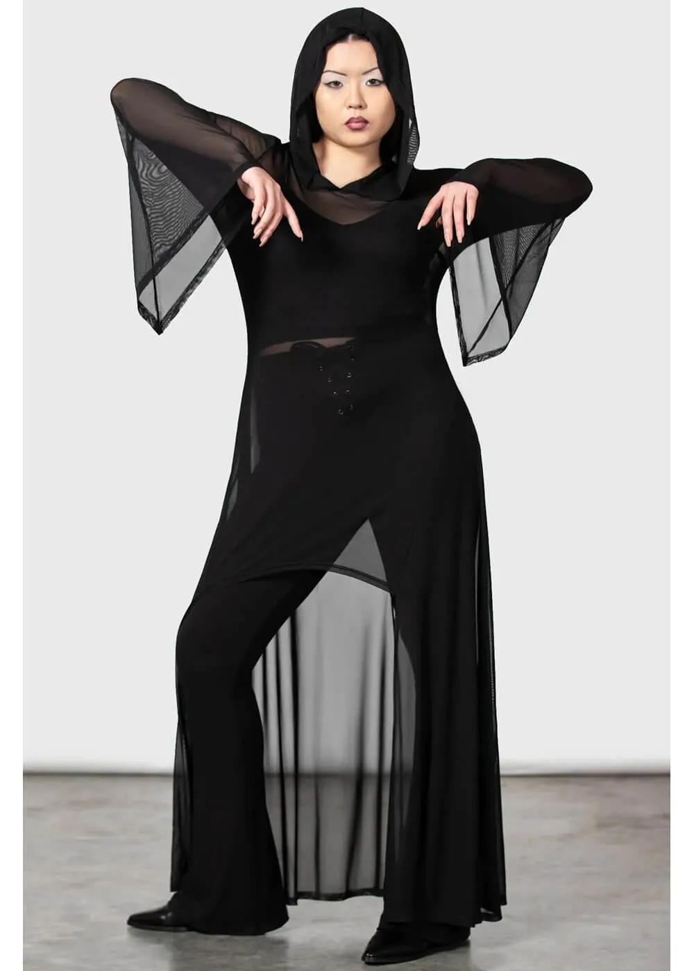 Killstar Sheer Mystery Cloak Top Black