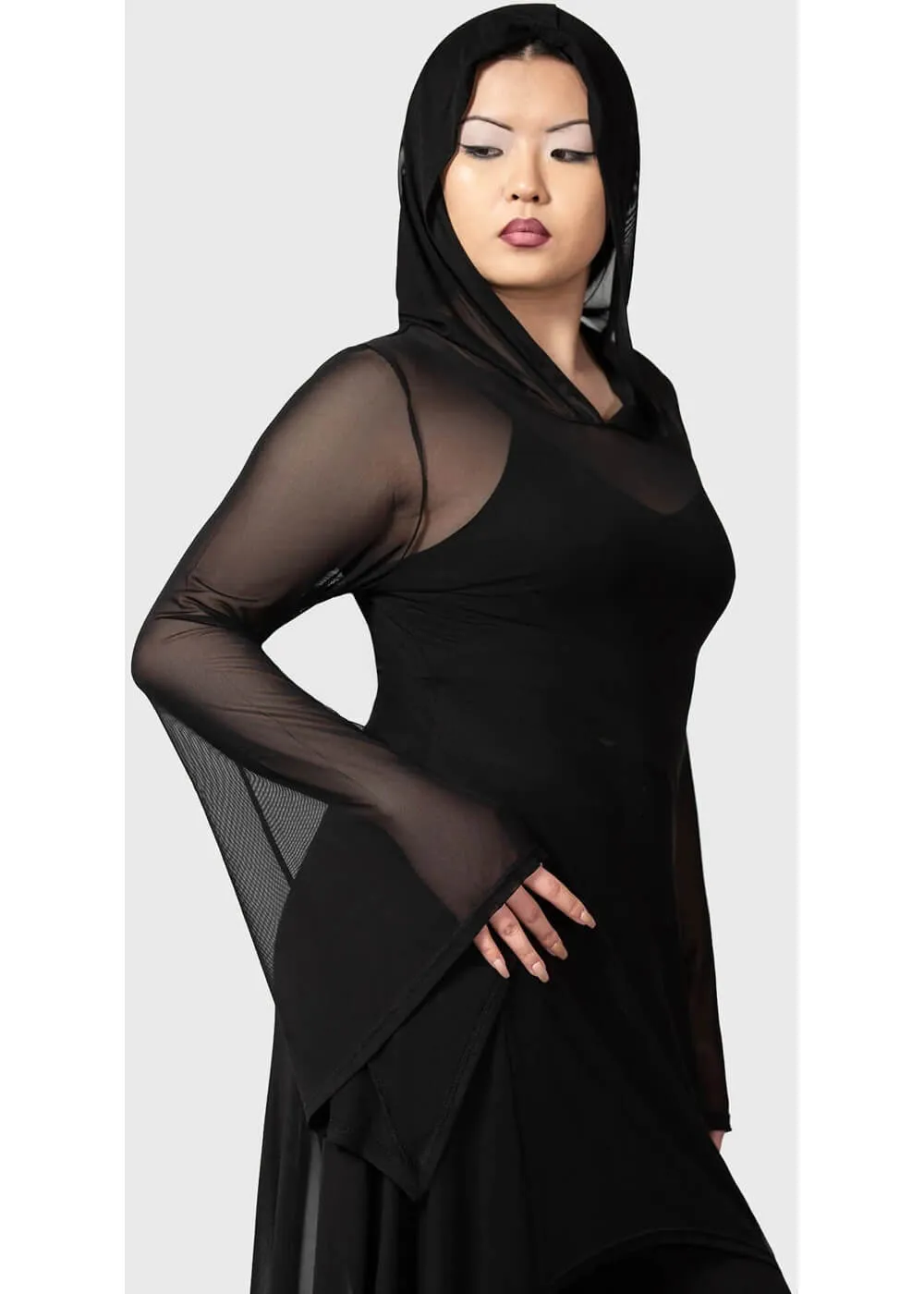 Killstar Sheer Mystery Cloak Top Black