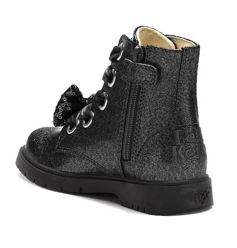 LELLI KELLY LK3736 GLITTER BLACK ANKLE BOOTS