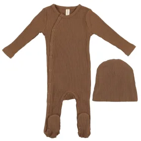 Lilette by Lil Legs Caramel Season's Pallette Rib Stretchie (and beanie)