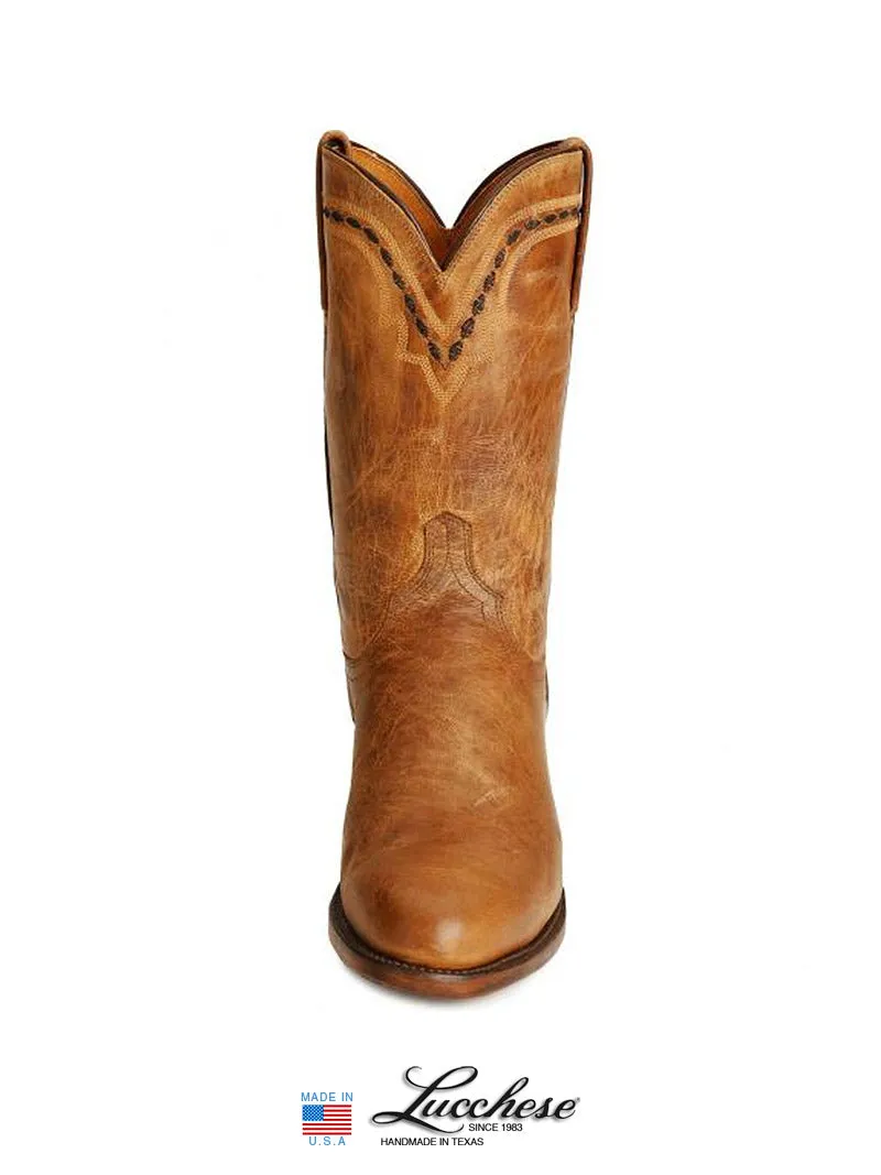 Lucchese T0121.C2 / T6178.C2 Mens 1883 Mad Dog Leather Roper Boots Tan