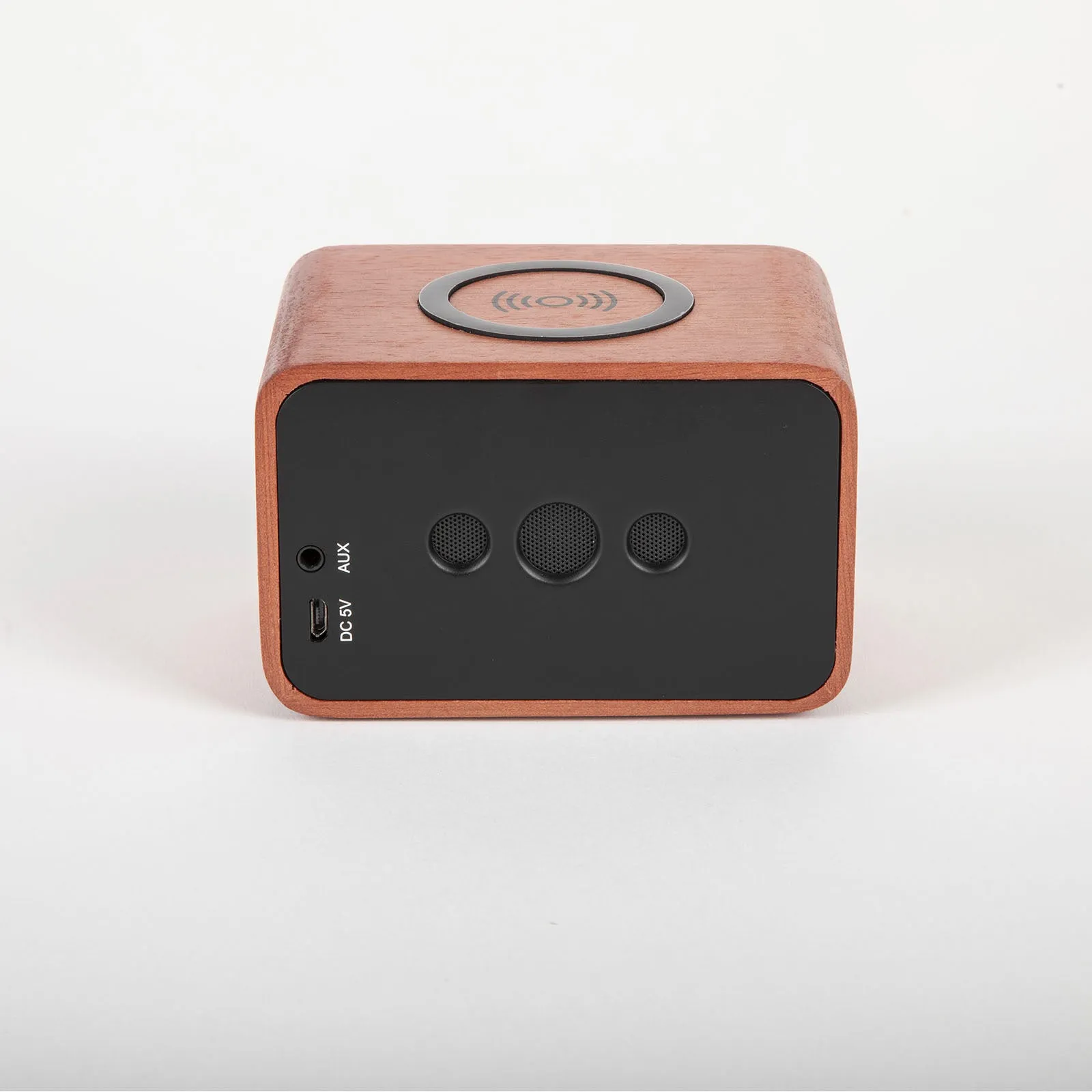 Mahogany Wood-Crafted Bluetooth Speaker & Wireless Charger