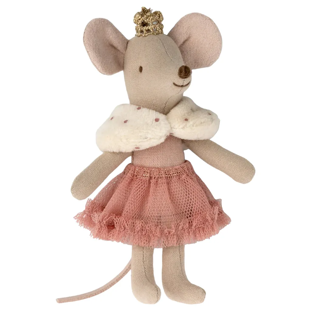 Maileg Toys Little Sister Princess Mouse In Matchbox Pink