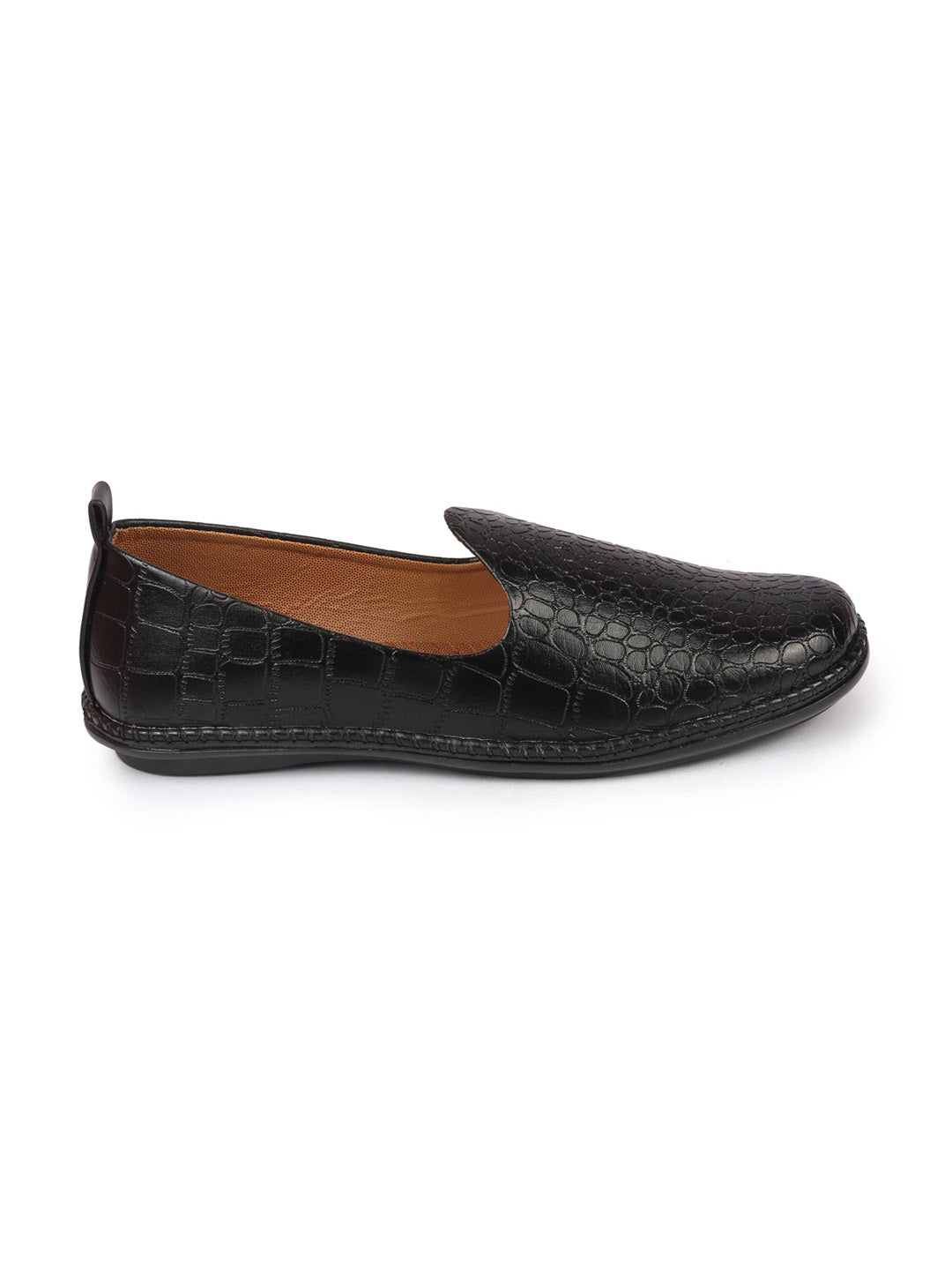 Men Black Ethnic Slip On Trending Stitched Jutis