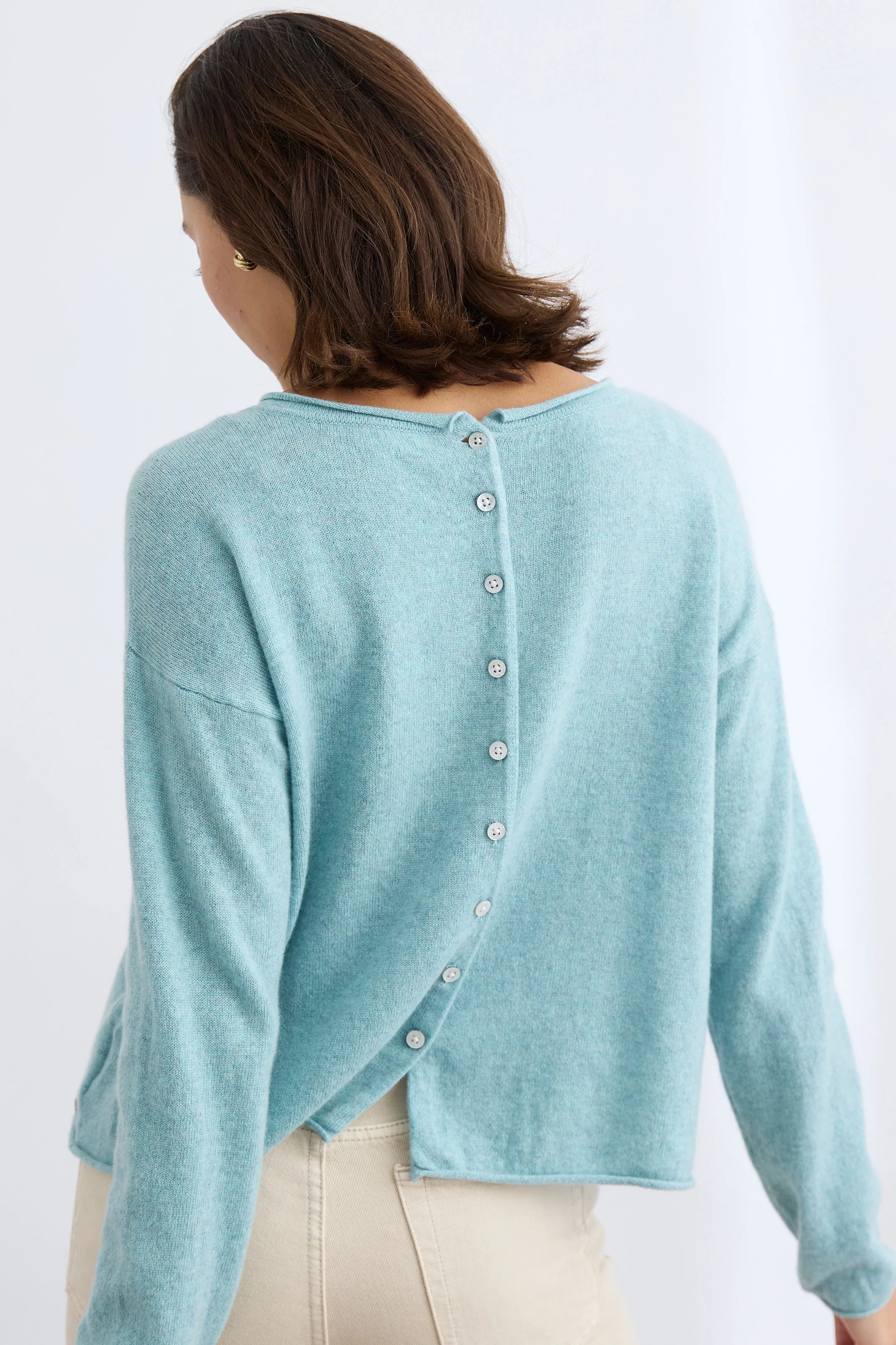 Mia Fratino - Pure Reversible Button Cardigan in Oasis