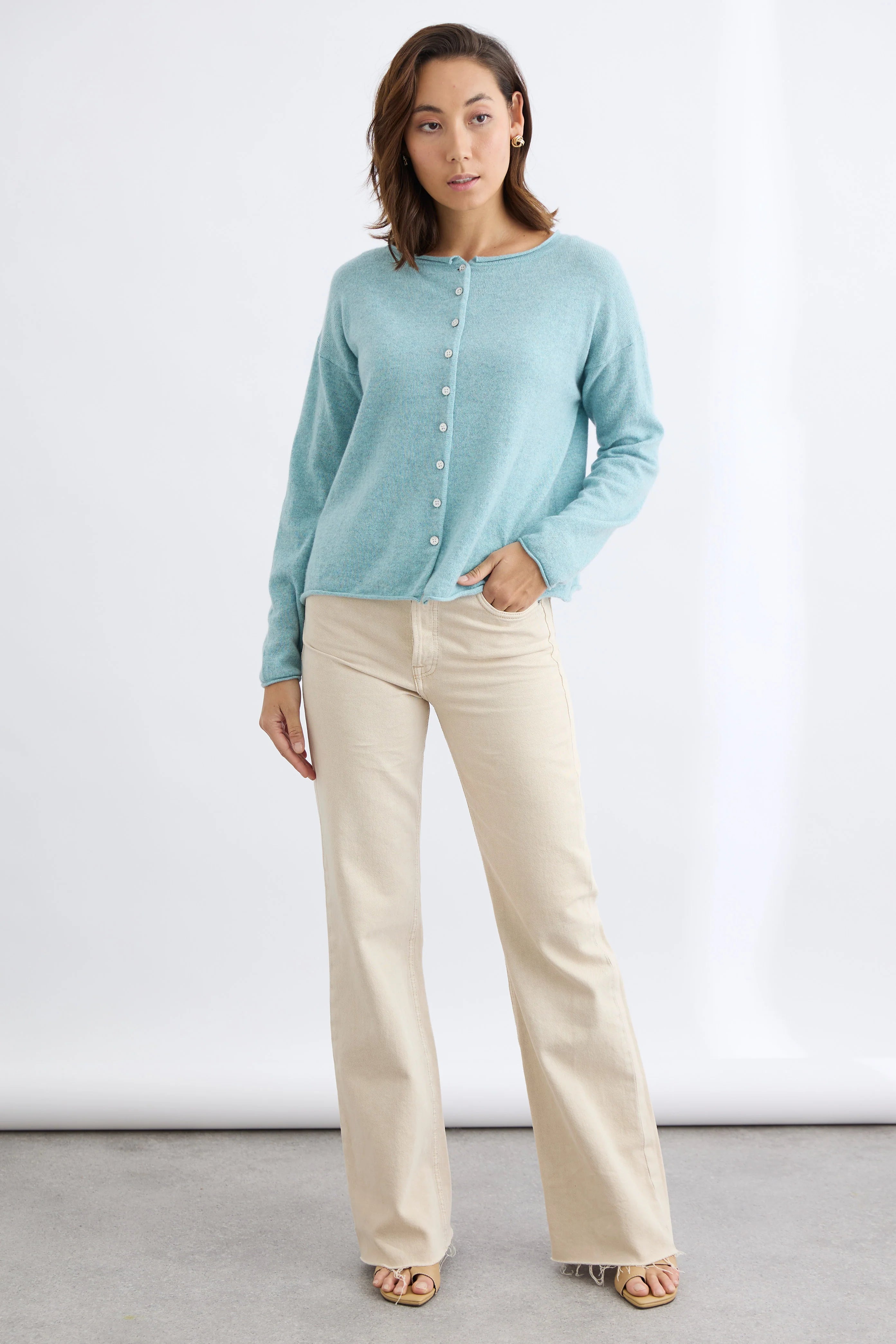 Mia Fratino - Pure Reversible Button Cardigan in Oasis