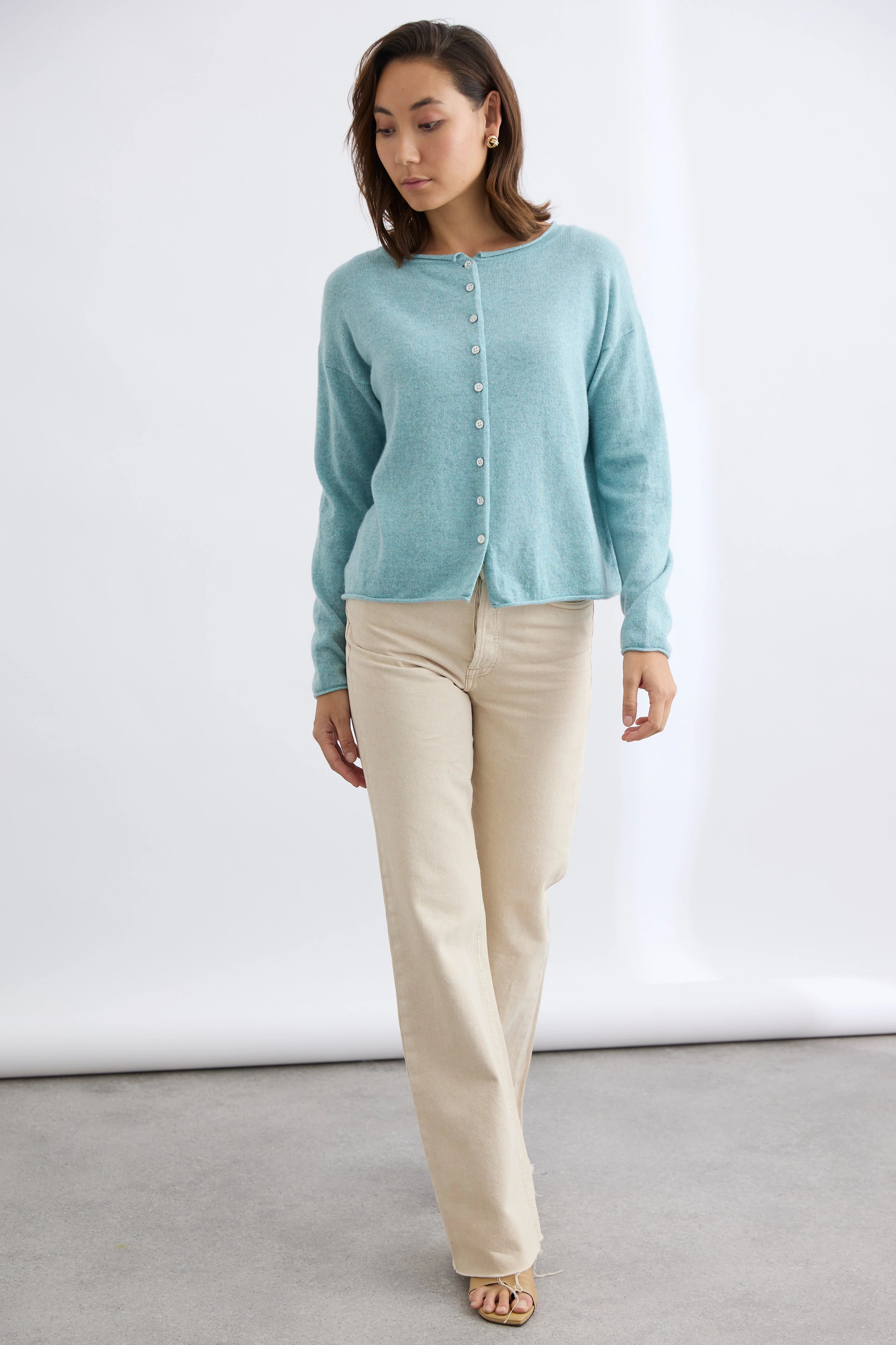 Mia Fratino - Pure Reversible Button Cardigan in Oasis