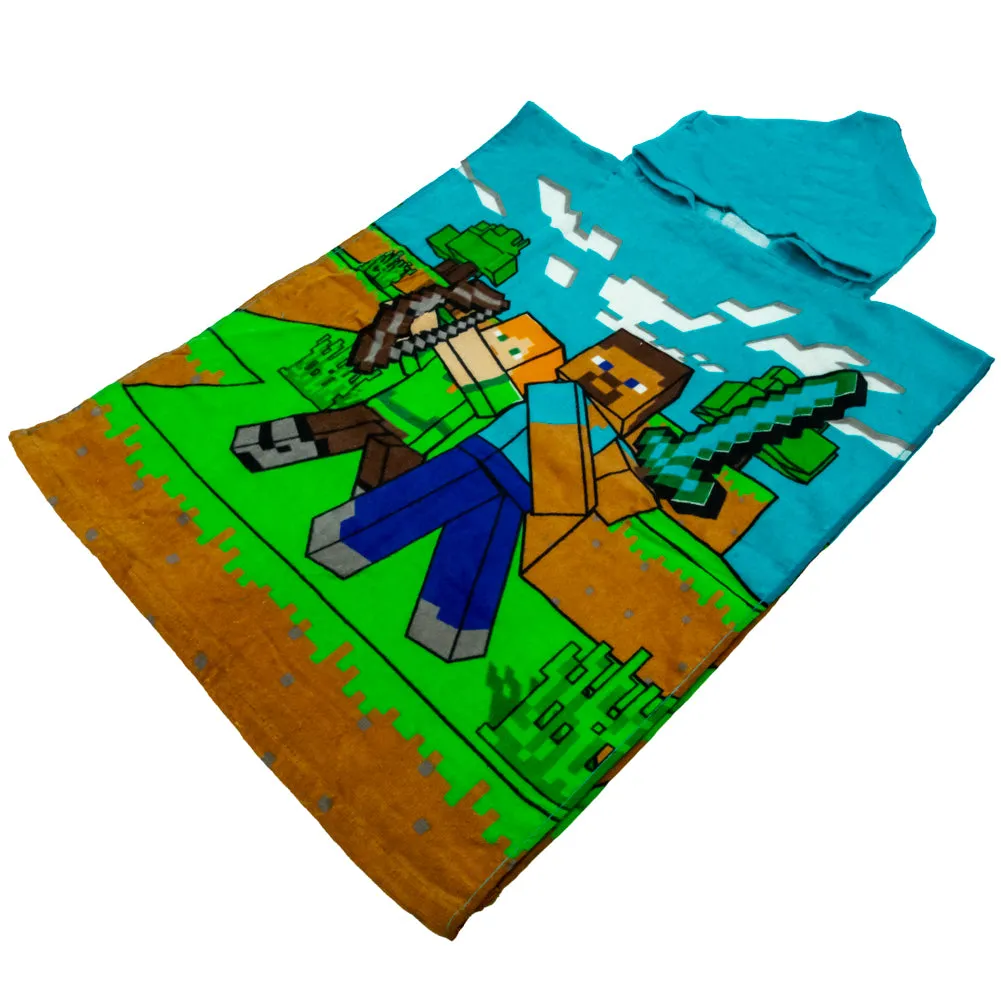 Minecraft Kids Hooded Poncho