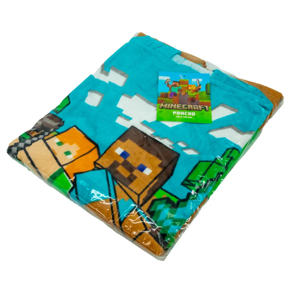 Minecraft Kids Hooded Poncho