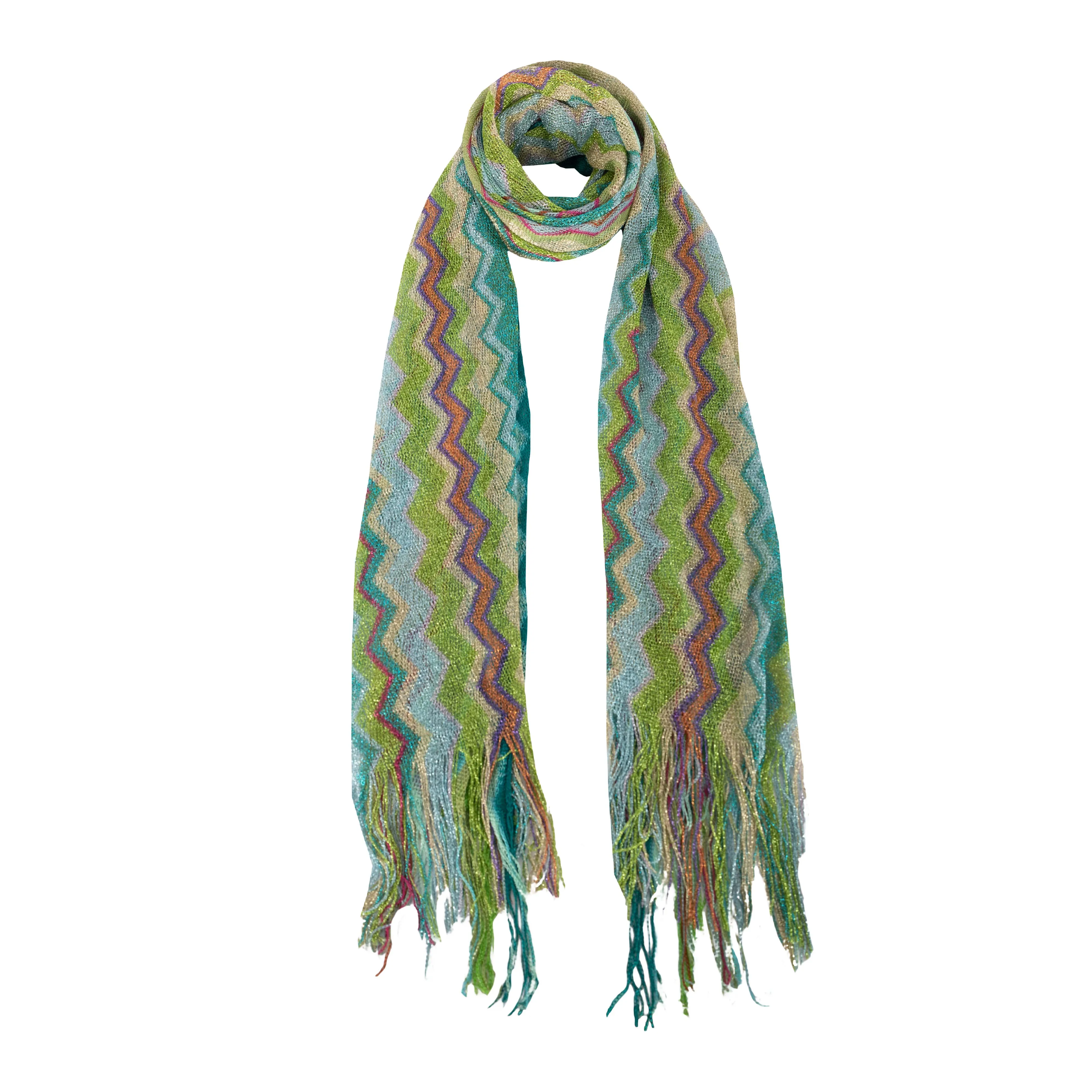 Missoni Glittery Chevron Knit Shawl - '10s