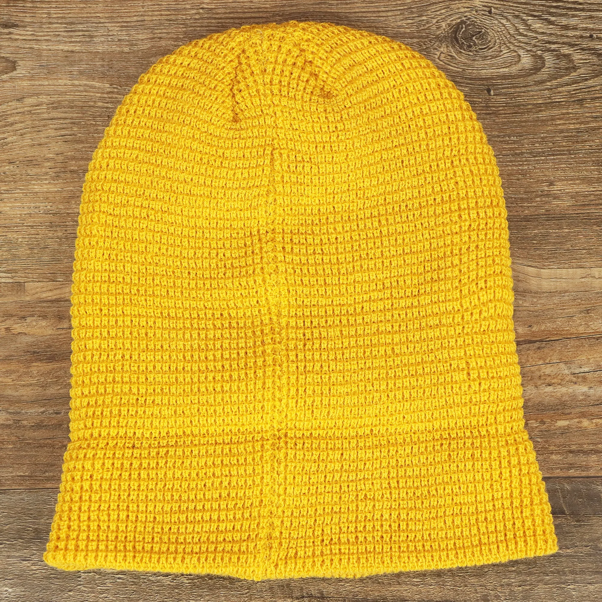 Mustard Golden Yellow Fisherman Knit Cuffed Beanie