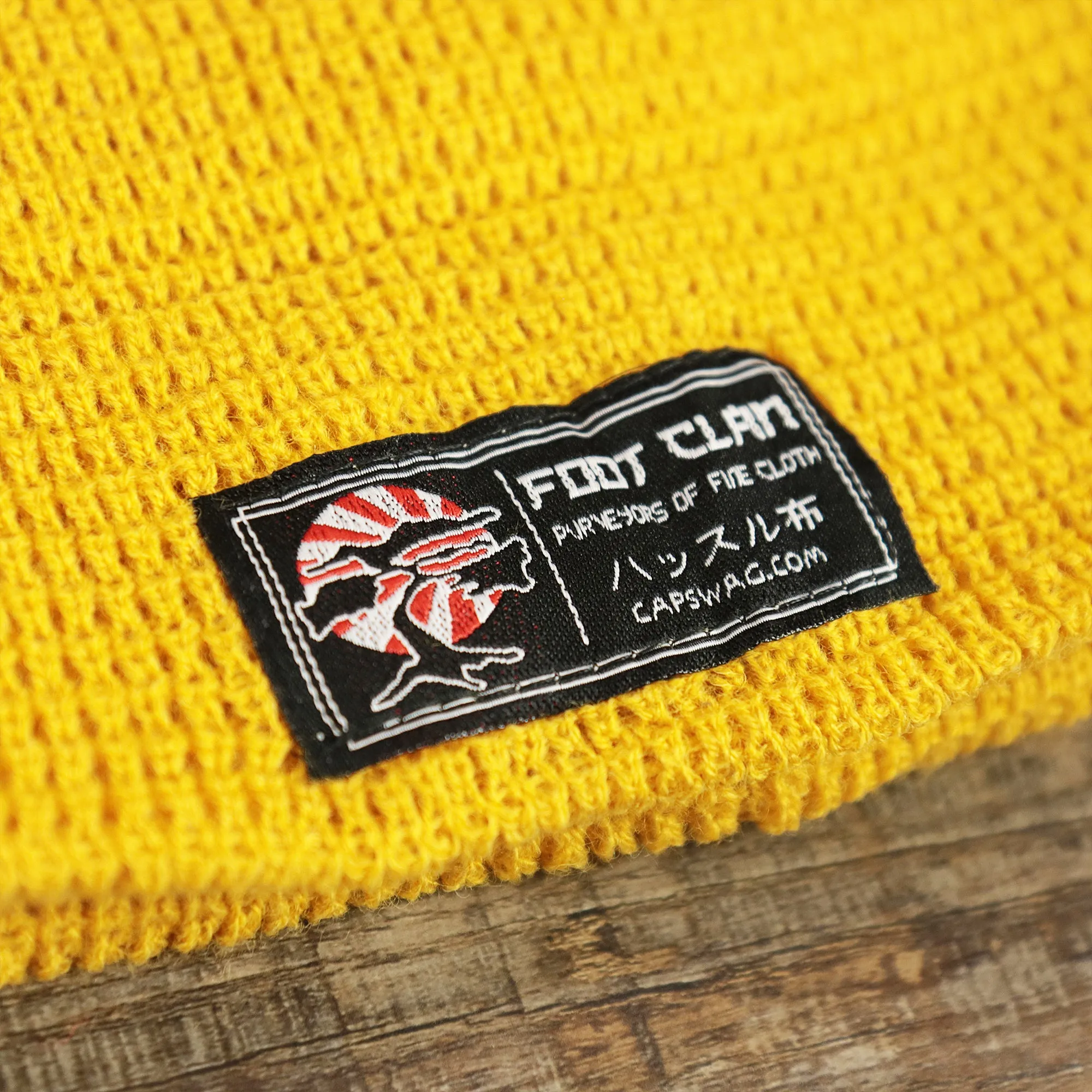 Mustard Golden Yellow Fisherman Knit Cuffed Beanie