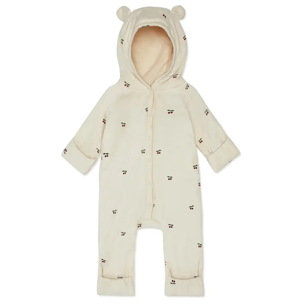 newborn onesie with hood - cherry