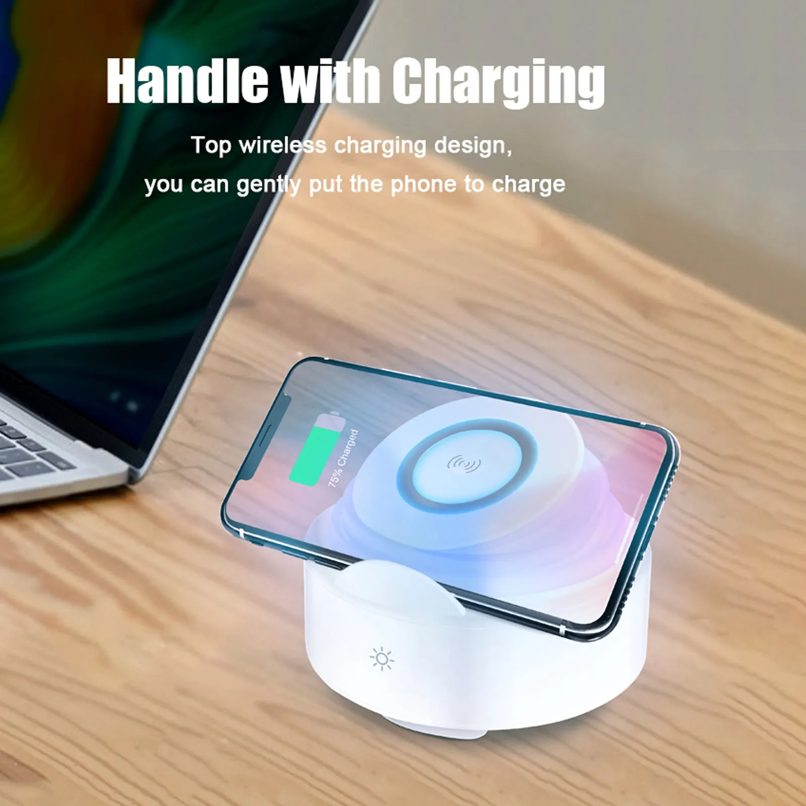 Night Light Bluetooth Speaker with Wireless Charging Pad