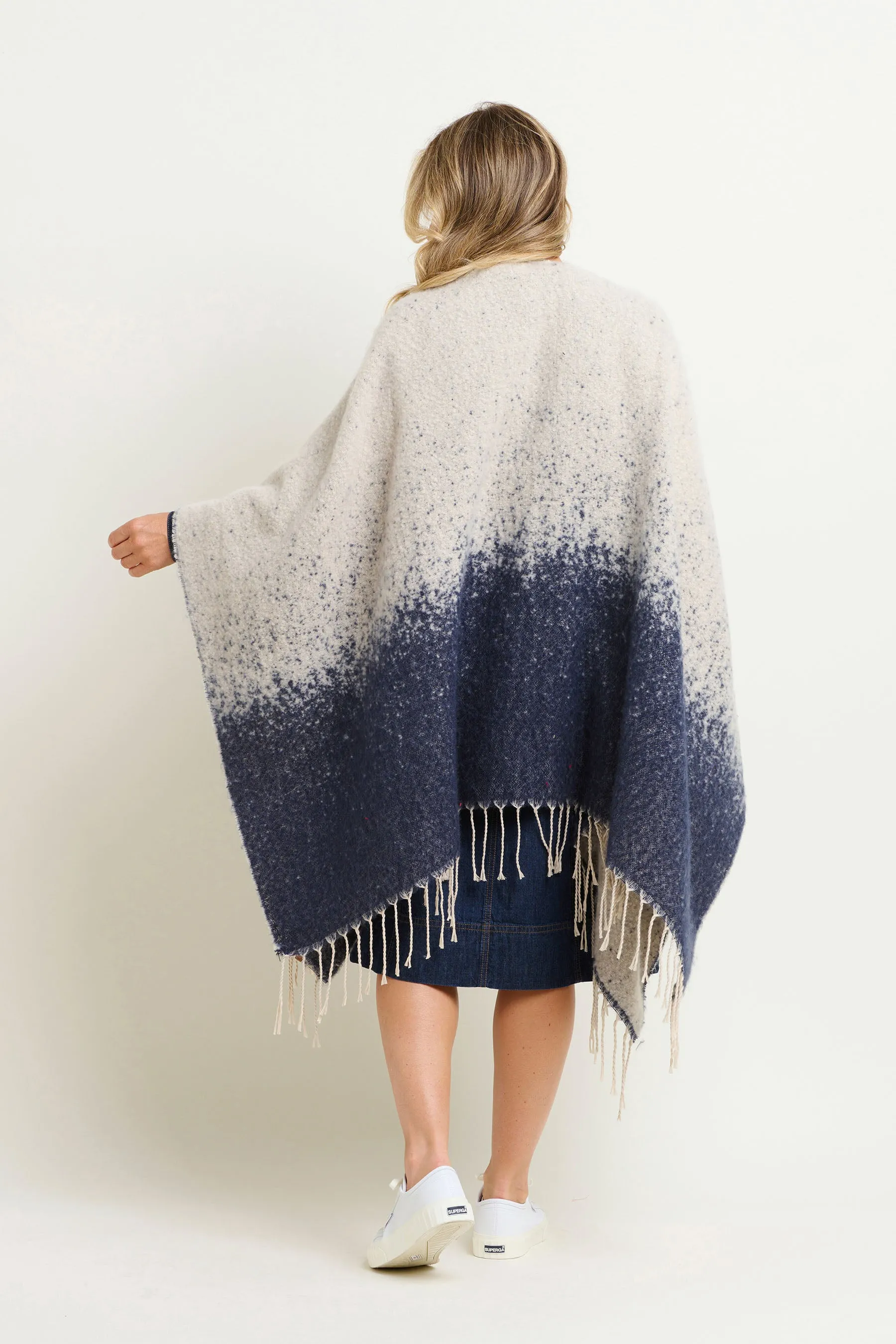 Ombre Knitted Poncho