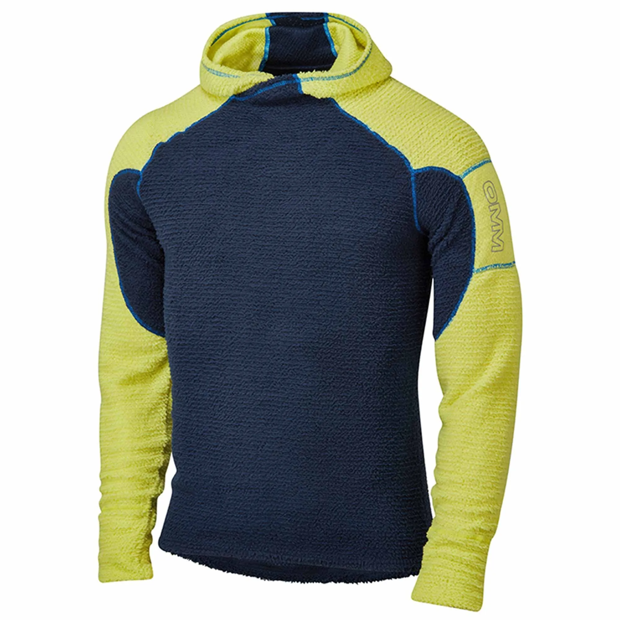 OMM  Core+ Insulated & Sweat Wicking Mens Running Hoodie Navy/Yellow