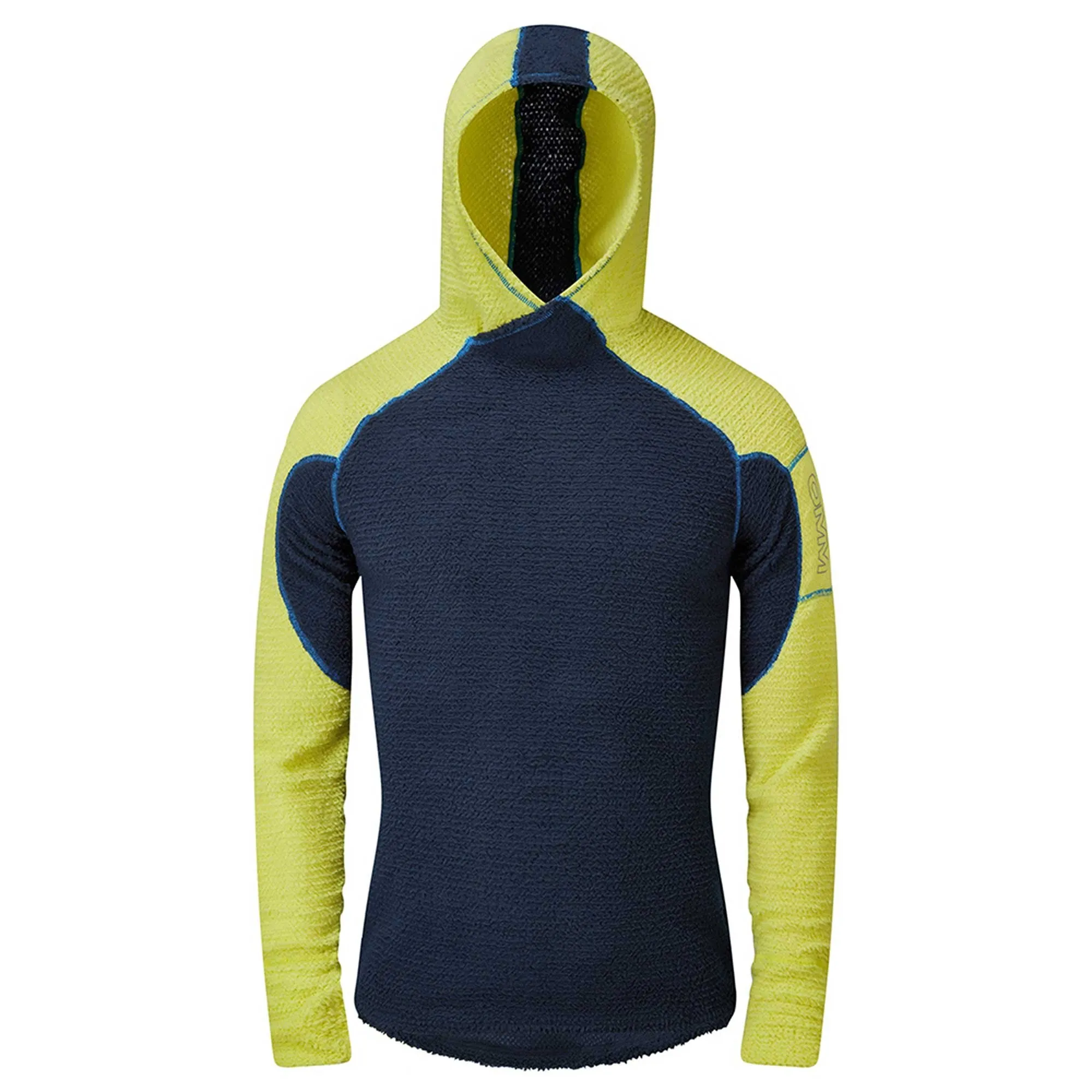 OMM  Core+ Insulated & Sweat Wicking Mens Running Hoodie Navy/Yellow