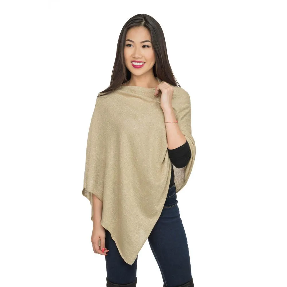 Organic bamboo fiber poncho cape topper