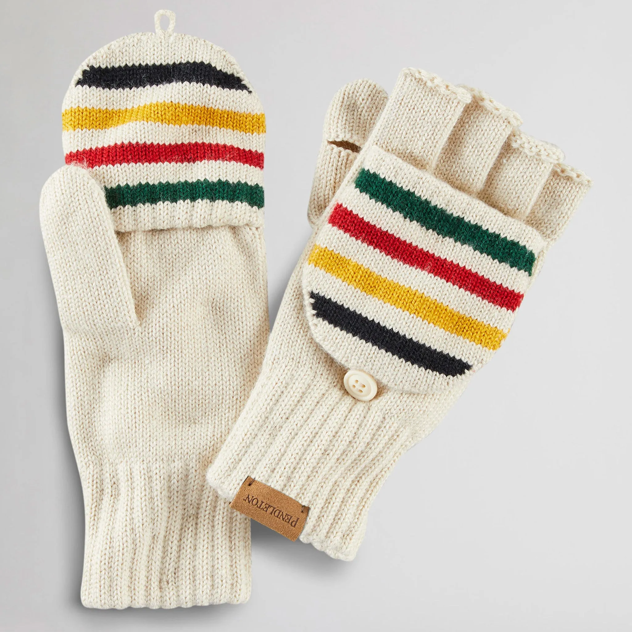 Pendleton Glacier Stripe Fingerless Mittens