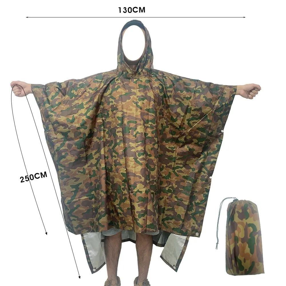 Poncho 3 en 1 imperméable en nylon ripstop Raincoat