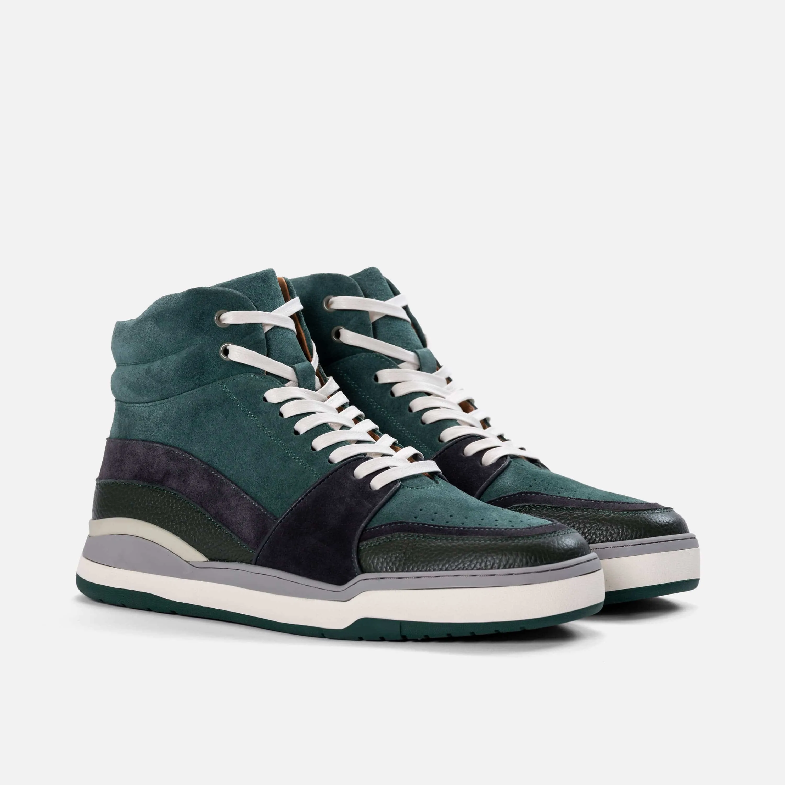 Poseidon Emerald Green Suede High Top Sneakers