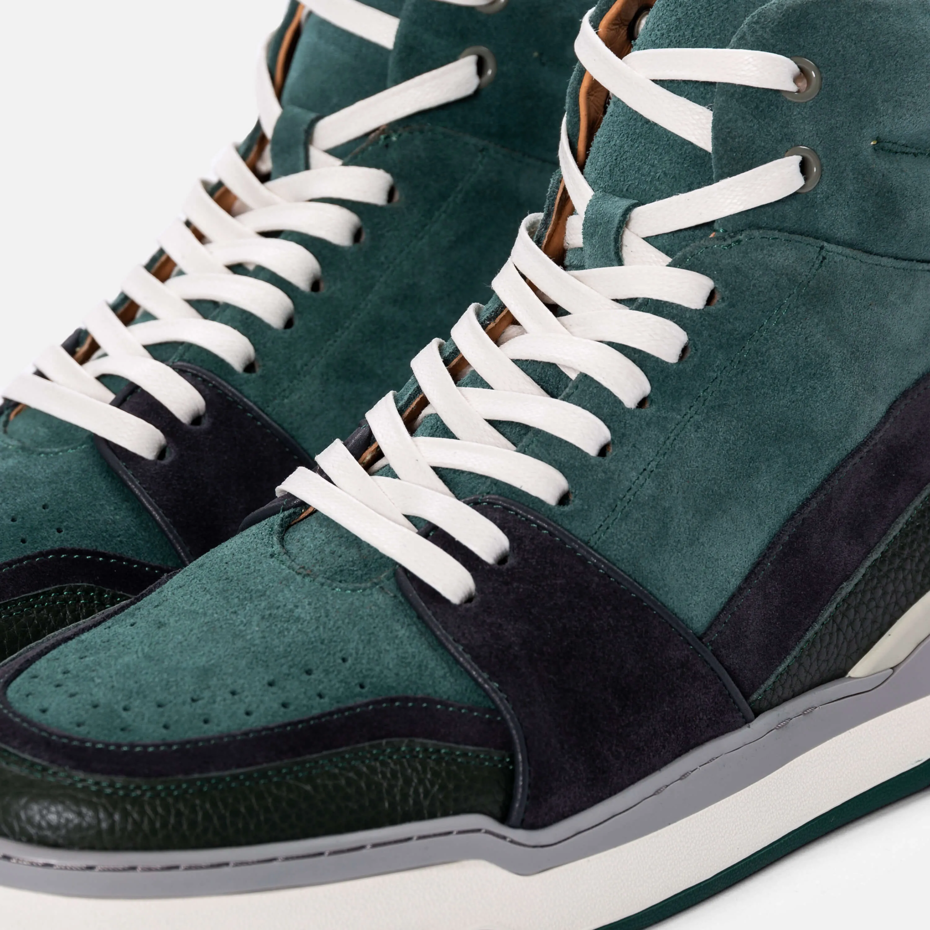 Poseidon Emerald Green Suede High Top Sneakers