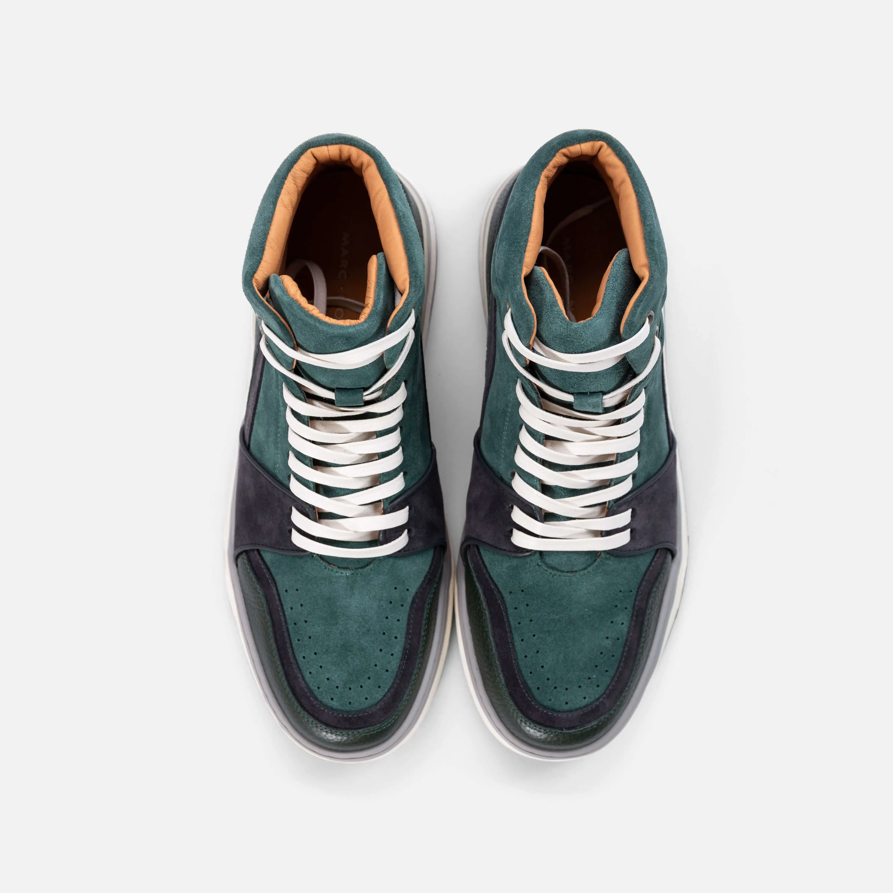 Poseidon Emerald Green Suede High Top Sneakers