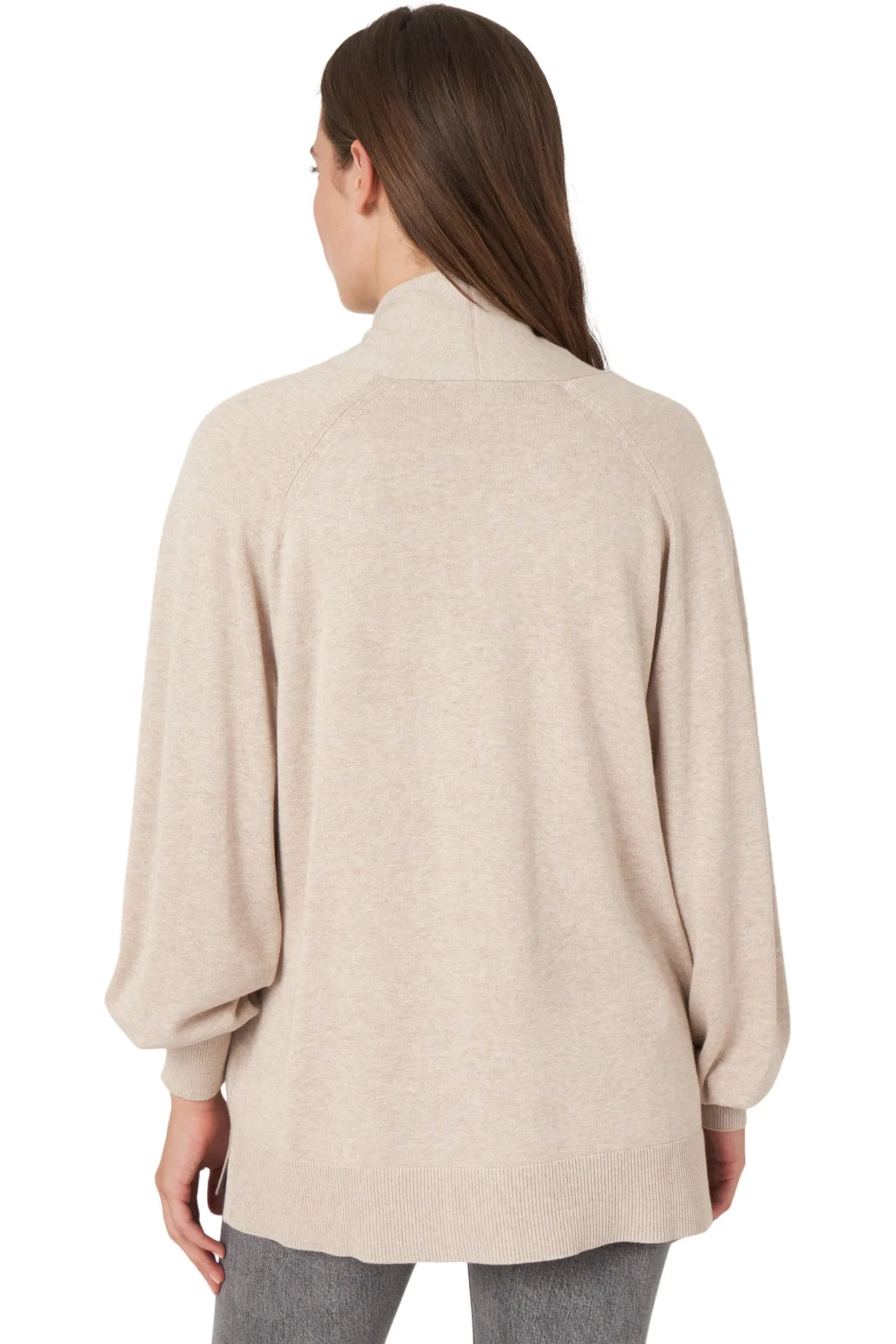 Repeat Cashmere Fine Knit Cotton Blend Cardigan with Pockets