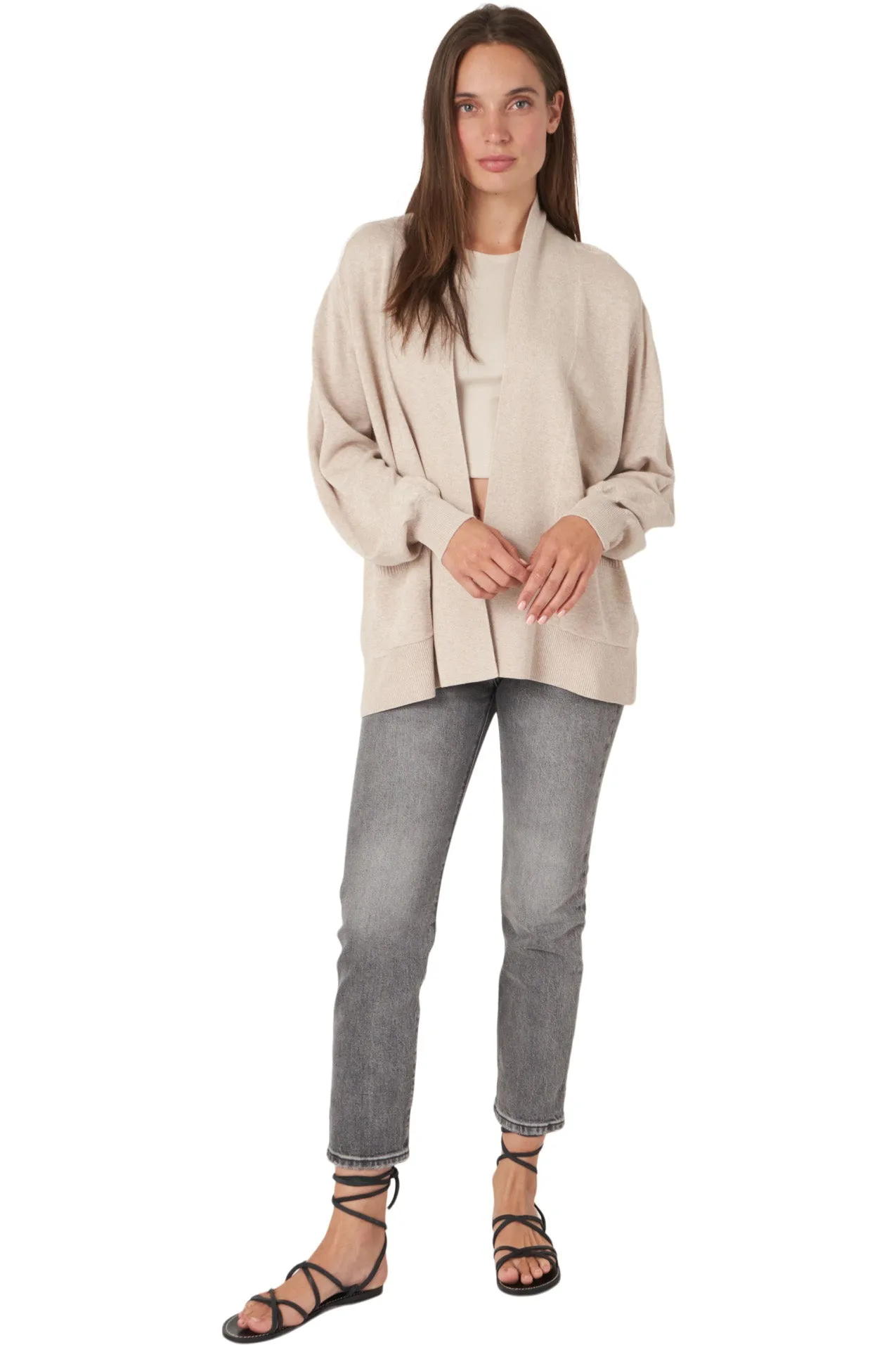 Repeat Cashmere Fine Knit Cotton Blend Cardigan with Pockets