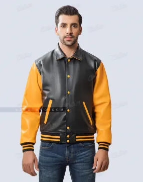 Retro Letterman Jacket Shirt / Byron Collar | Clothoo