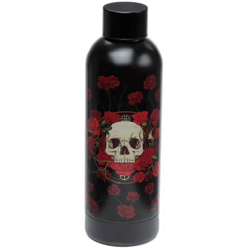 Reusable Stainless Steel Insulated Drinks Bottle 530ml - Skulls & Roses BOT177