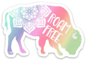 Roam Free Bison Sticker