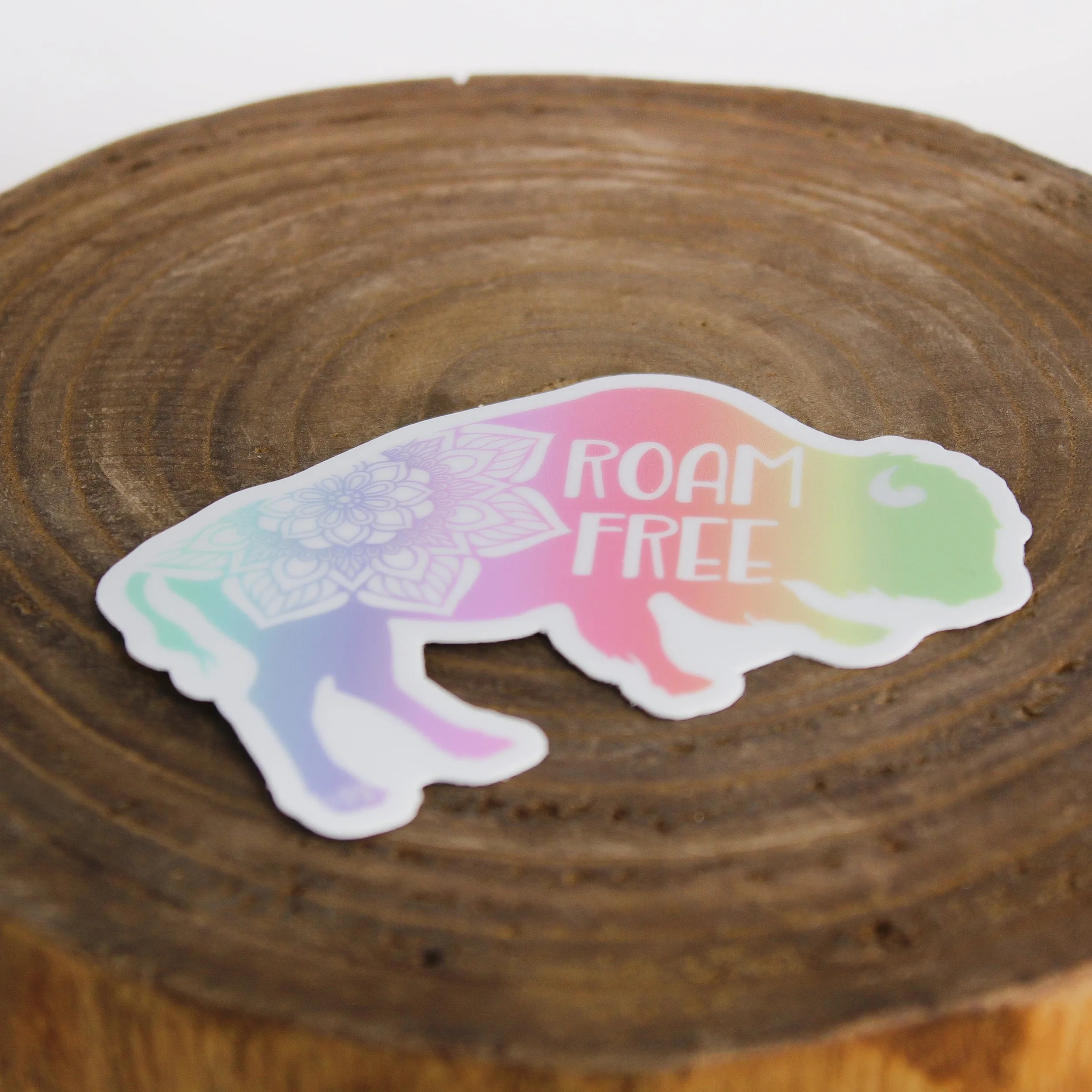 Roam Free Bison Sticker