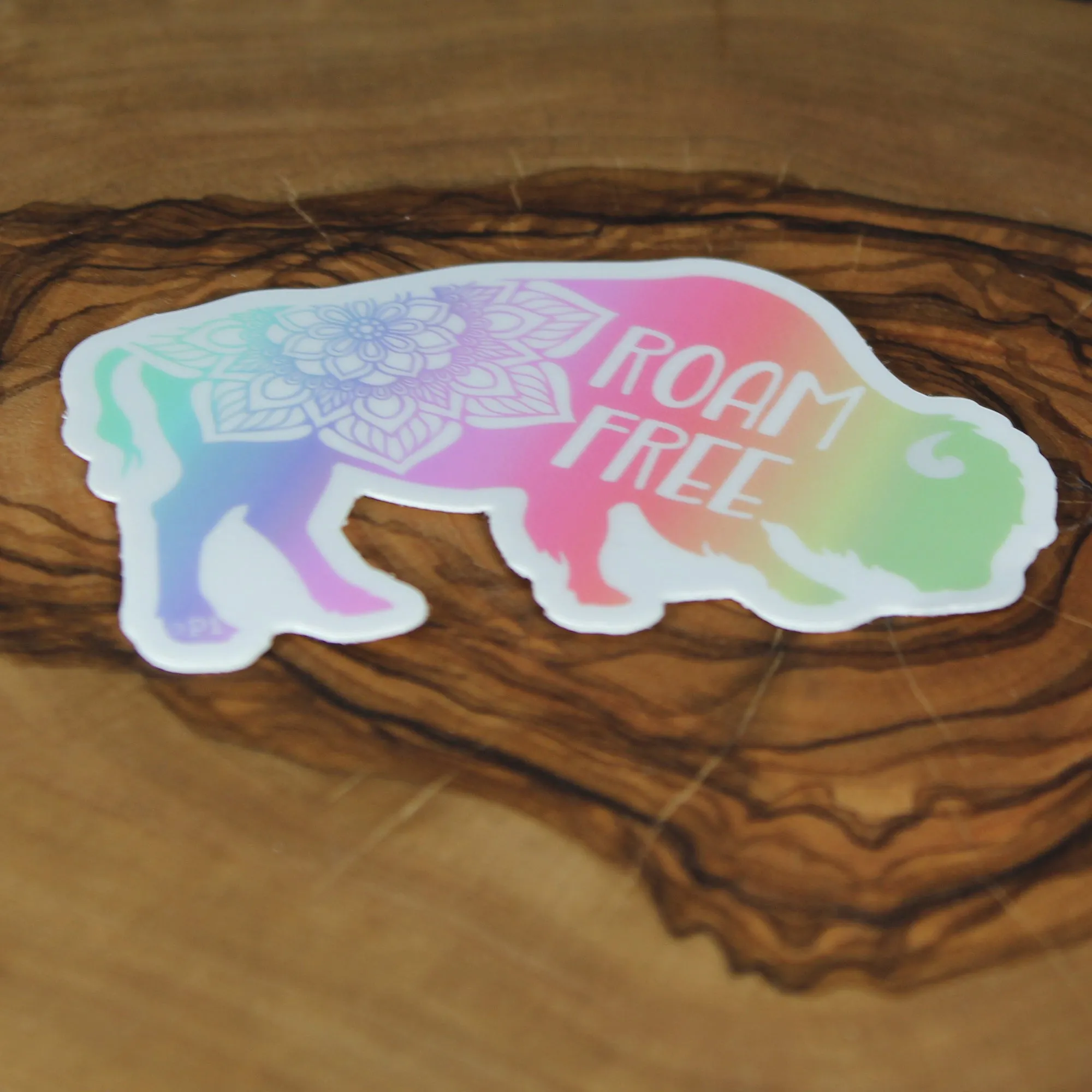 Roam Free Bison Sticker