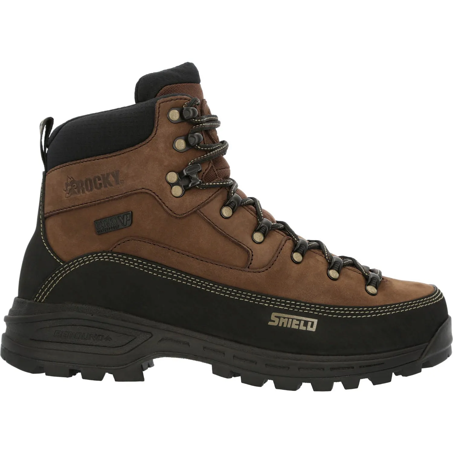 Rocky Mens Brown/Black Leather Mountain Stalker Pro WP Hiking Boots