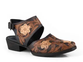 Roper Womens Dianna Painted Brown Leather Mules Shoes