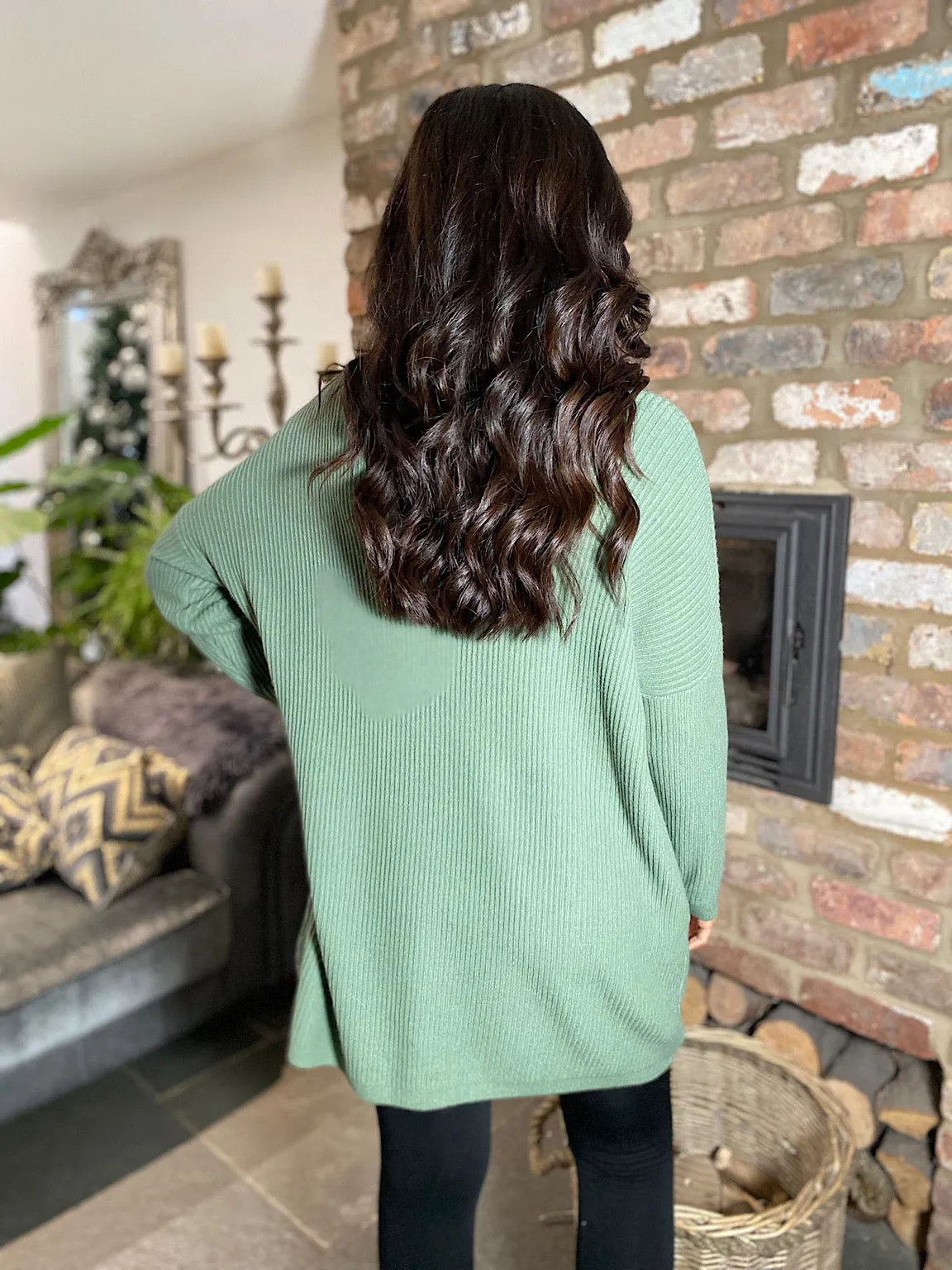 Sage Ribbed V Neck Knit Victoria