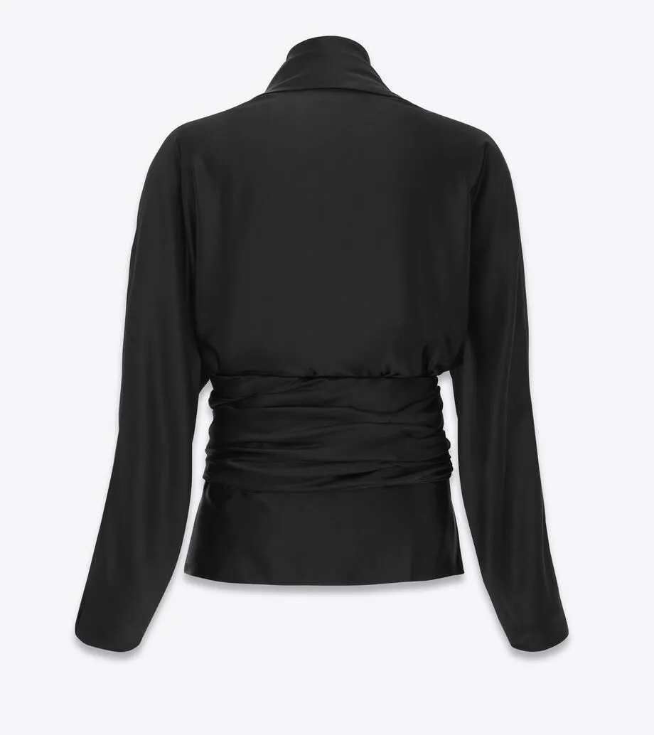 Saint Laurent  |Silk Blended Fabrics Long Sleeves Plain Luxury Shirts