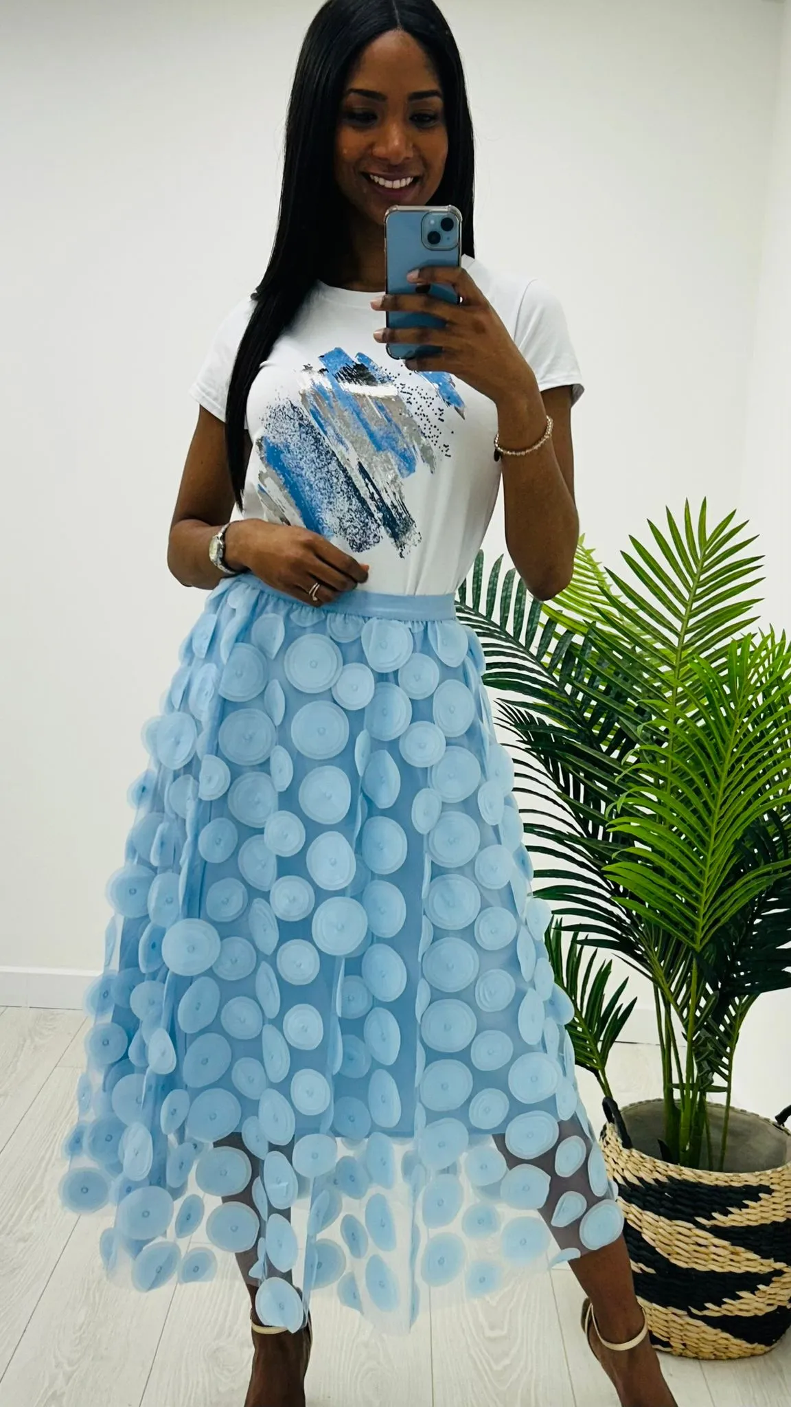 Sky Blue Disc Skirt