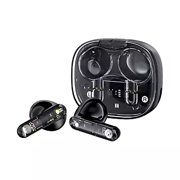 Streetz Transparent Wireless Earbuds - Black | Kaleidoscope