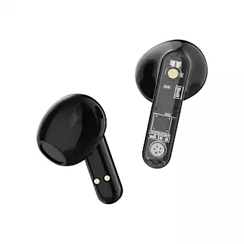 Streetz Transparent Wireless Earbuds - Black | Kaleidoscope