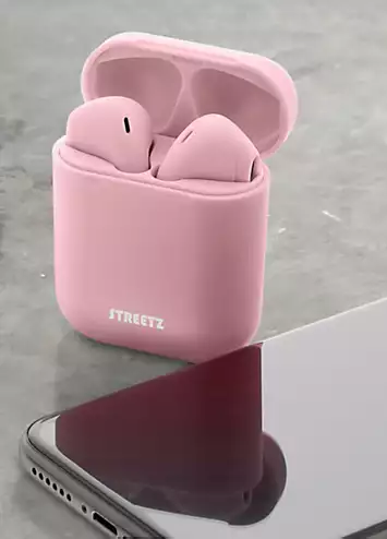 Streetz True Wireless Stereo Semi-In-Ear Earbuds with a 300mAh Charging Case  - Pink | Kaleidoscope