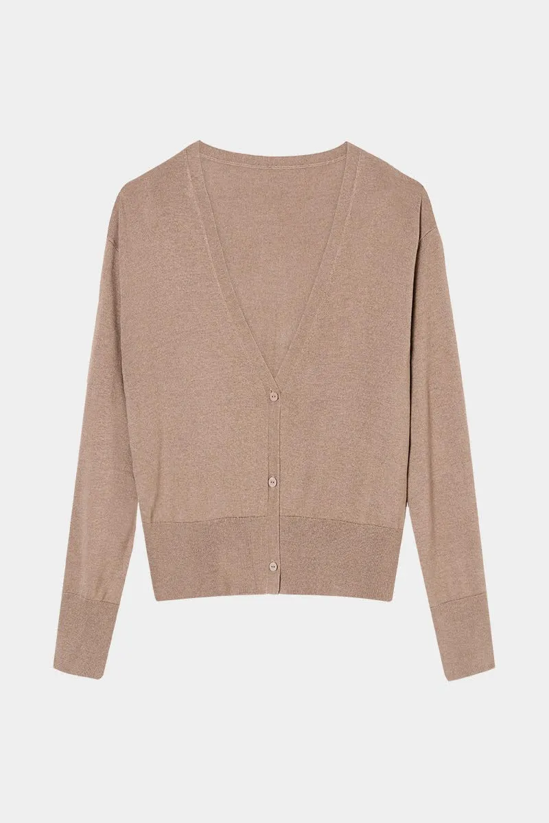 THE SILK CARDIGAN - MINK