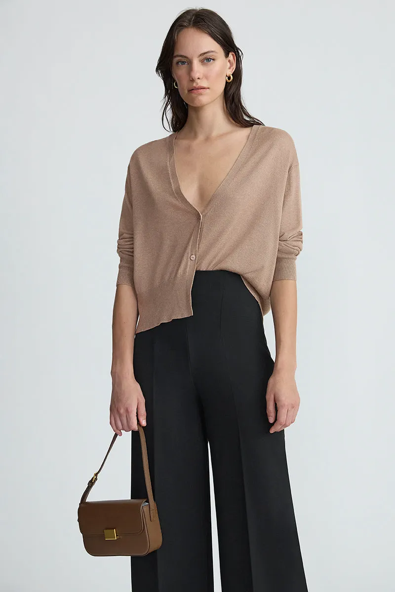 THE SILK CARDIGAN - MINK