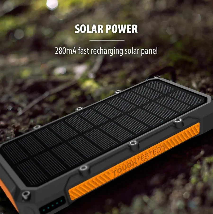 ToughTested 16,000 mAh Solar Charger & Wireless Portable Power Bank