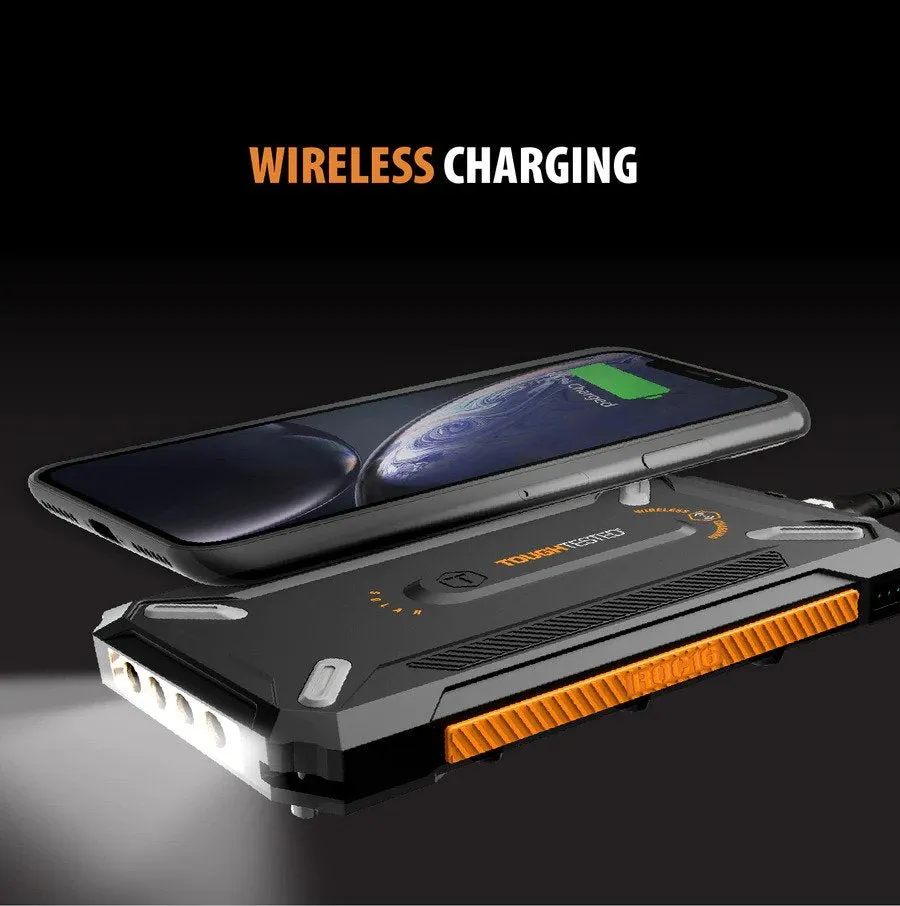 ToughTested 16,000 mAh Solar Charger & Wireless Portable Power Bank