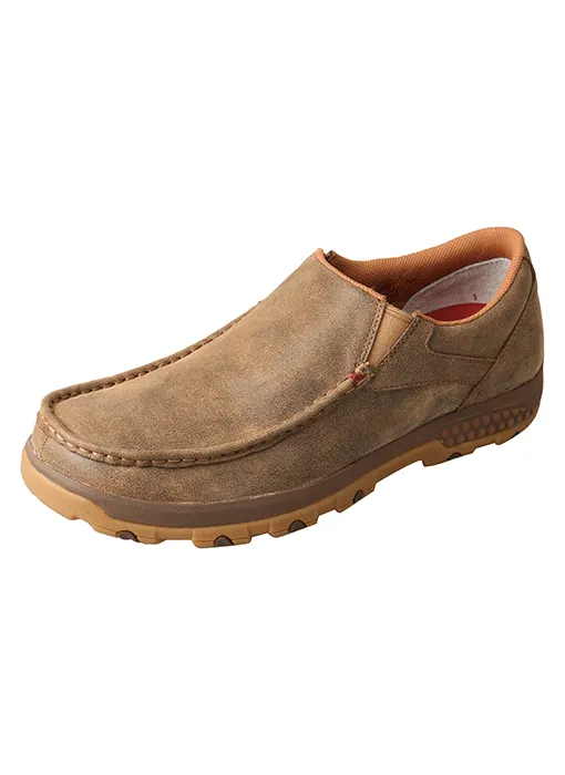 Twisted X Men’s Slip-On Driving Moc (MXC0003) with CellStretch®- Bomber Brown