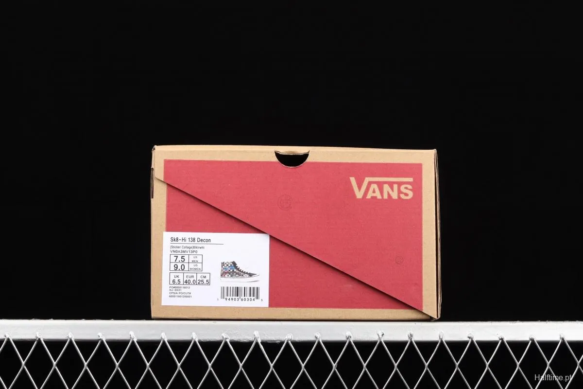 Vans Sk8-Hi 138Decon logo printed side stripes high-end casual high-upper shoes VN0A3MV13P0