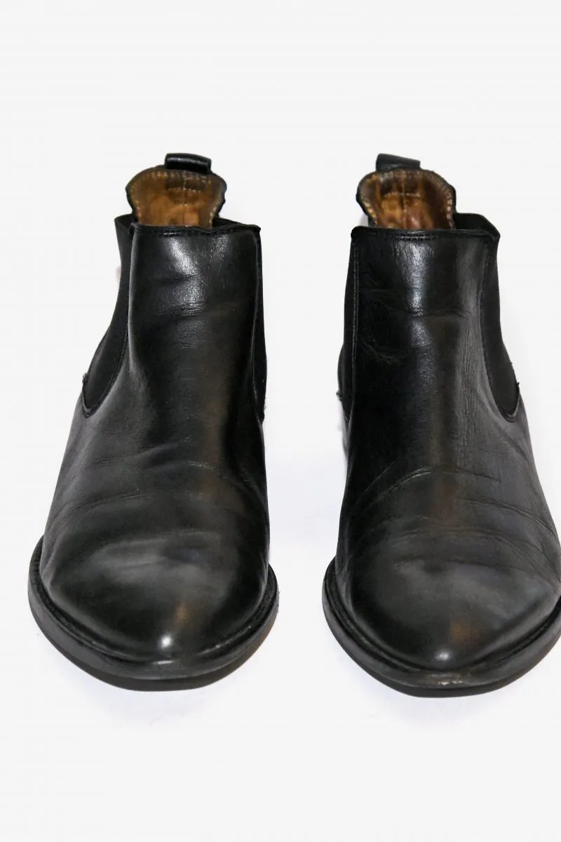 Vintage real leather ankle boots