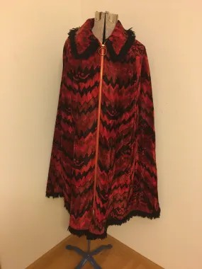 Vintage Red & Black Adult Cape Cloak - Large